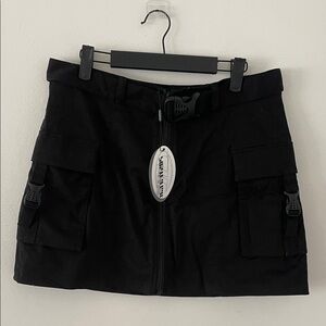 Dolls Kill Black Cargo Skirt